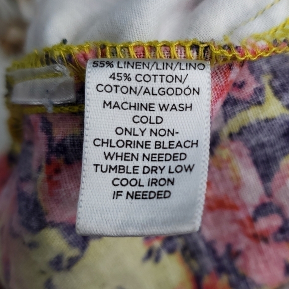 LOFT Multicolored Floral Linen Blend Shorts Sz 0 - Picture 9 of 11